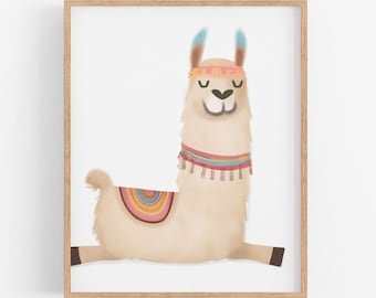 Llama Nursery Print, Boho, Simplistic, Modern, Gender Neutral, Nursery Decor