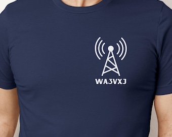 Custom Ham Radio Call Sign Shirt, Personalized Gift for Amateur Radio Operator