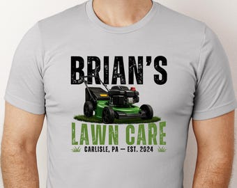 Custom Lawn Care Shirt, Personalized Yard Work T-Shirt for Family or Business