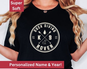 Custom Dock Diving Dog Shirt Personalized Dock Diving Handler TShirt Dock Diving T-Shirt Gift for Dock Diving Owner T Shirt Dock Diving Tee