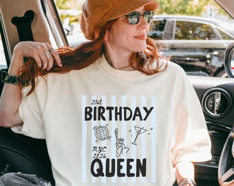 21st Birthday Queen Matching T Shirts, Twenty First Birthday Crew Tees