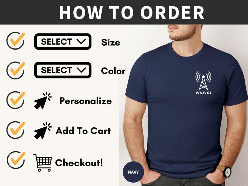 Custom Ham Radio Call Sign Shirt, Personalized Gift for Amateur Radio Operator