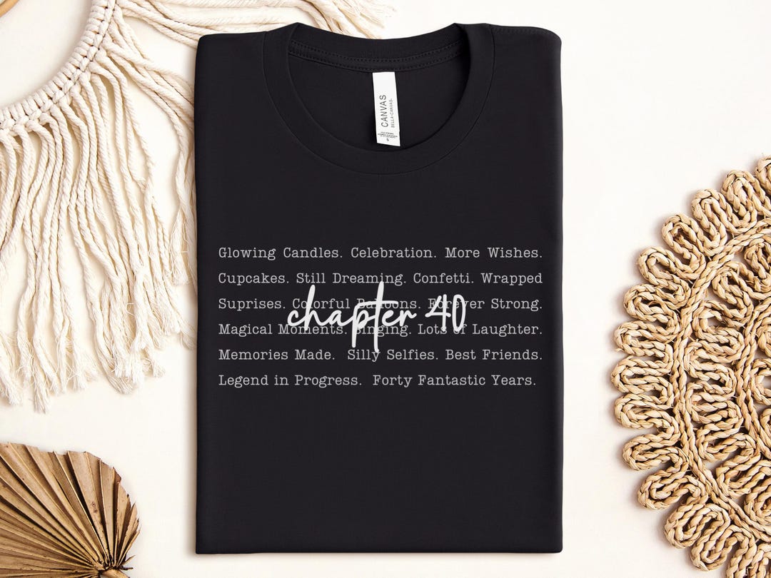 40th Birthday Chapter Shirt, 40th Birthday Gifts for Women, Bookish ...