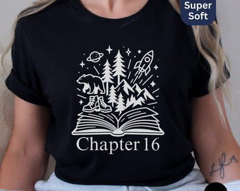 Fun 16th Birthday Shirt, Chapter 16 T-Shirt, 16th Birthday Gift for Boy, 16th BDay T Shirt, Group Birthday Party Girl Tshirt, Adventure Book