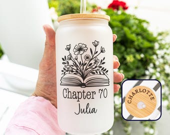 Custom 70th Birthday Iced Coffee Cup with Straw and Engraved Lid, Turning Seventy Gift