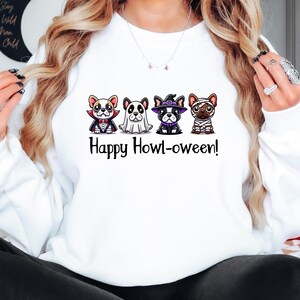 Cute French Bulldog Halloween Shirt, Halloween Frenchie Sweatshirt, Crewneck for Frenchie Owner, Spooky Dog Owner Sweater, Funny Pet Outfit