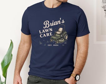 Custom Lawn Care Shirt, Personalized Yard Work T-Shirt for Family or Business