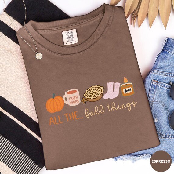 Comfort Colors Fall Shirt, Pumpkin Tee, Cozy Autumn Shirt, Girly Fall T-Shirt, Thanksgiving Gift, Fall Lover Shirt, Pumpkin Spice Tee