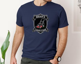 Custom Lawn Care Shirt, Personalized Yard Work T-Shirt for Family or Business