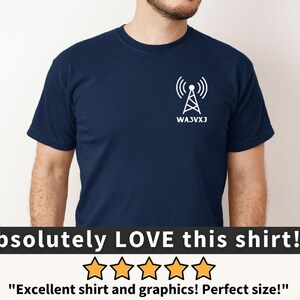 Custom Ham Radio Call Sign Shirt, Personalized Gift for Amateur Radio Operator