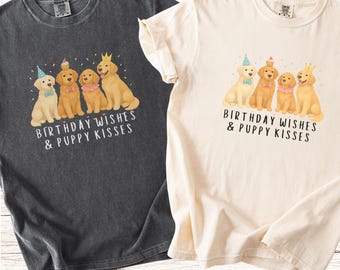 Golden Retriever Birthday Shirt, Custom Bday T Shirt for Golden Retriever Owner, Golden Bday T-Shirt, Dog Mama Tshirt Gift Cute Dog Bday Tee