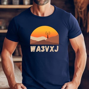 Custom HAM Radio Gift Amateur Radio Operator Shirt Personalized HAM Operator Shirt Desert Radio TShirt Personalized T-Shirt ARRL Callsign