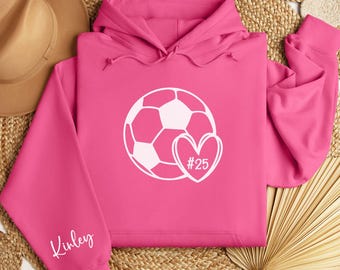 Custom Soccer Sweatshirt, Personalized Soccer Hoodie, Soccer Girl Hoodie, Soccer Mom Sweatshirt, Custom Soccer Present, Senior Night Gift