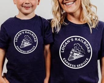 Custom Train Shirt, Train Lover Gift, Personalized Train Youth Shirt, Locomotive Boys Tee, Train Kids Tshirts, Toddler Birthday Shirt, Train