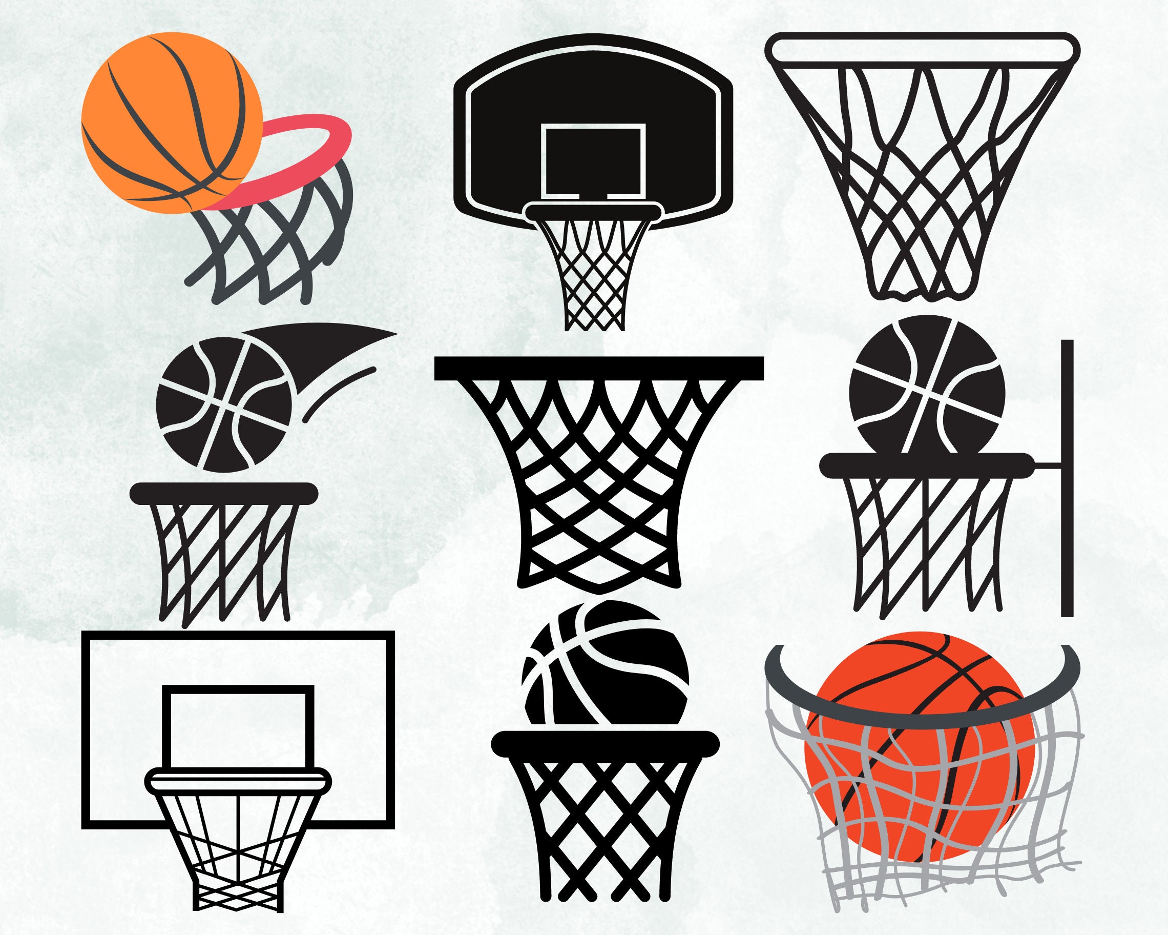 Basketball Net SVG, Basketball Hoop SVG, Basketball Clipart, Basketball