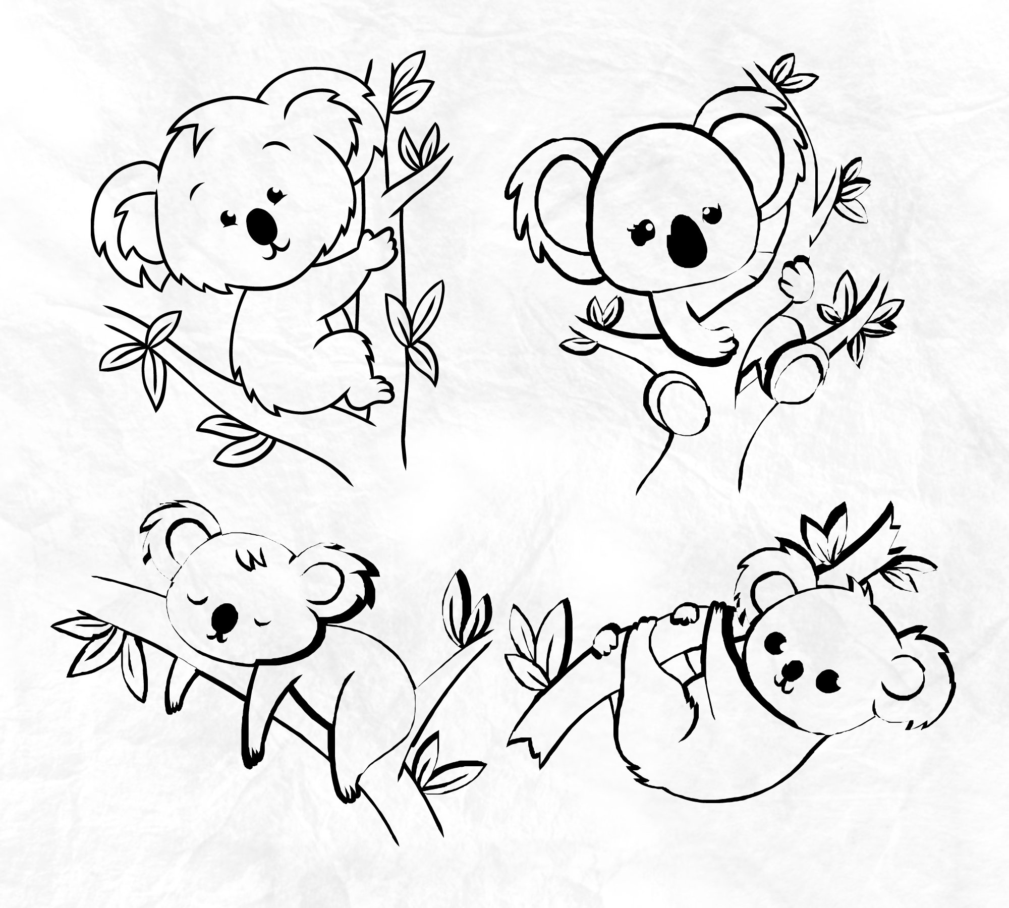 Koala SVG PNG Digital Download Koala Bear Svg Cute Koala Etsy