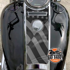 Ghost Tactical USA Flag Wave | Dash Insert Fits Harley Davidson Road King Fuel Tank Instrument Dash Panel Console 2008 + Gloss Finish