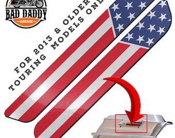 Old Glory USA American Flag Full Color - Aftermarket Saddlebag Inserts - Fits Harley Davidson Touring Baggers - Made in USA (2013 and Older)