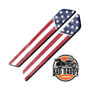 Old Glory USA American Flag Full Color - Aftermarket Saddlebag Inserts - Fits Harley Davidson Touring Baggers - Made in USA (2014 and Newer)