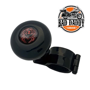 Metal Heavy Duty Universal Gloss Black Steering Wheel Suicide Spinner Aid Knob Car Truck SUV Red Black Widow Spider