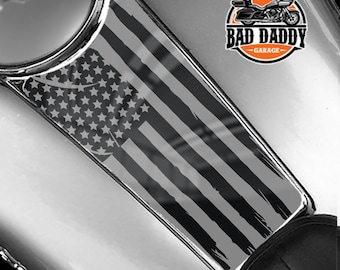 Bid4ze CNC Aluminum Fuel Tank Door & Dash Cover For Harley Touring 1992-2007 - Black Edge Cut Style