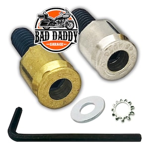Real 45 Auto Brass Bullet Shell Casing Fender To Seat Bolt Kit For All Harley Models With 1/4-20 Thread Pitch Seat Bolts Nickel Or Brass