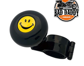 Metal Heavy Duty Universal Gloss Black Steering Wheel Suicide Spinner Aid Knob Car Truck SUV Yellow Smile Face Imoji