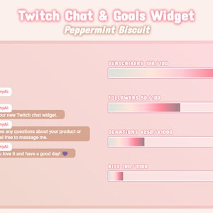 Peppermint Biscuit Chat and Goal Widget for Stream - Twitch