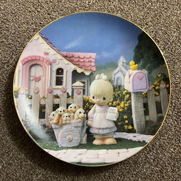 Precious Moments Plate by Sam Butcher (God Loveth a Cheerful Giver 1993)