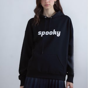 Embroidered Spooky Design Halloween Unisex Hoodie, Scary Sweatshirt, Ghostly Pullover, Haunted, Creepy Sweater