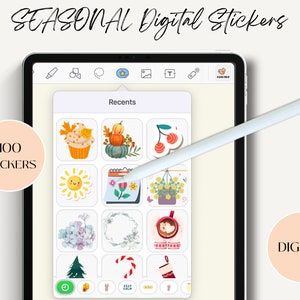 Seasonal Goodnotes, Digital Planner Stickers, Seasonal Planner Stickers,  Goodnotes Element 