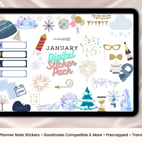 January Goodnotes Monthly Digital Planner Stickers Goodnotes Etsy