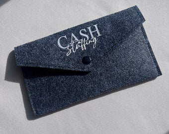 Cash Stuffing Pencil Case Budgeting Personalized made of felt for budget planning cash folder
