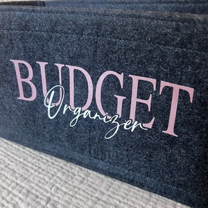 Budget Organizer Budgeting Ordnung Personalisierter Organizer aus Filz für Budget Planer Grauschwarz