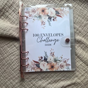 100 Envelopes Challenge 100 Umschläge Challenge 5050 Euro Budgeting Sparchallenges A5 Binder Budgetplaner Durchsichtig Rosegold Silber Gold Bild 8