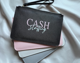 Cash Stuffing Pencil Case Budgeting Wallet Pochette Clutch made of imitation leather personalized Budget Pochette Cash Folder Budget Planning