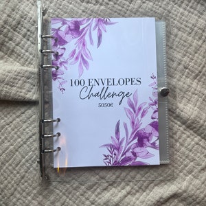 100 Envelopes Challenge 100 Envelopes Challenge 5050 Euro Budgeting Sparchallenges A5 Binder Budget Planner Transparent Rose Gold Silver Gold image 6