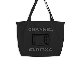 Channel Surfing Large organic tote bag FREE SHIPPING
