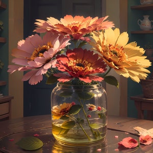Färgglad blomvas | Set om 9, 600 DPI | Serenity | 9,3 x 8,2 | Digital sublimeringsöverföring | Exempellänk | PNG | Utskrivbar fil