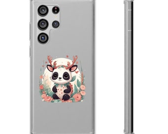 Clear Phone Case for iPhone, Samsung. Panda design