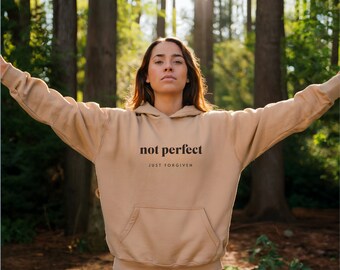 Christian faith hoodie - Not perfect just forgiven - Unisex Heavy Blend™ Hooded Sweatshirt, inspiration apparel