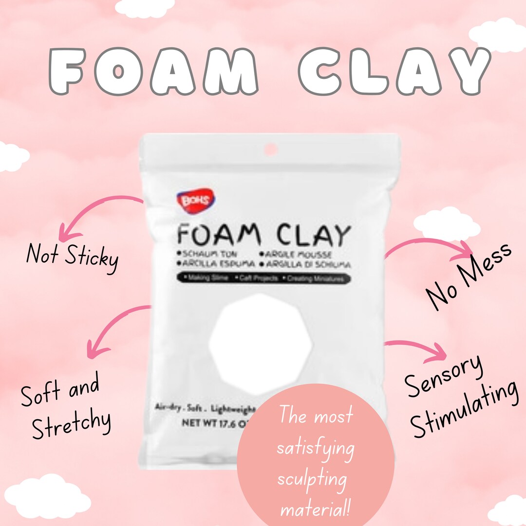 Bohs Foam Clay, White Soft Clay, Fake Bake Craft Supplies, Butter Slime