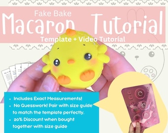 Tutorial de macarrones horneados falsos, plantilla de pollito de Pascua, herramienta para fiestas, bricolaje para principiantes, arcilla de espuma, arcilla polimérica, plantilla de fondant