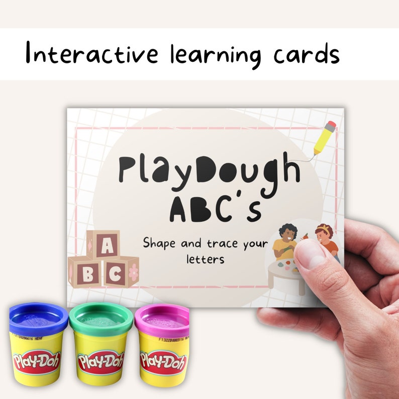 Alphabet Writing Cards Playdough Mat Letter Tracing Etsy
