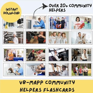 VB-MAPP Community Helpers Printable Flashcards