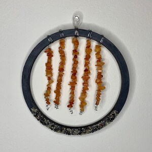 Small Carnelian Abstract Wire and Bead Piece