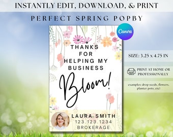 Editable Spring Realtor Pop By Tags Real Estate Pop By Spring Real Estate Pop By Gift Realtor Pop By Easter Template Real Estate Template