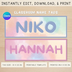 Colorful Classroom Name Tag Template Editable Cubby Name Tags Printable Teacher Resources Colorful Classroom Decor Rainbow Classroom Labels