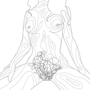 Feminine Form 2 - Digital Color Pages - Pack of Four
