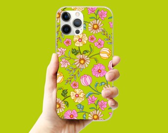 Eco-vriendelijke botanische bloem telefoonhoes, biologisch afbreekbare iPhone-hoes, plasticvrije Samsung Galaxy iPhone compatibel slagvast